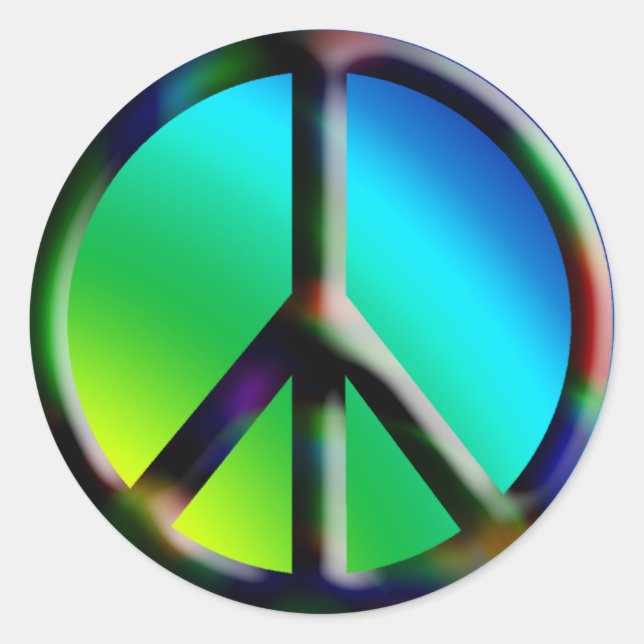 Peace Sign Hippie Sticker (Front)