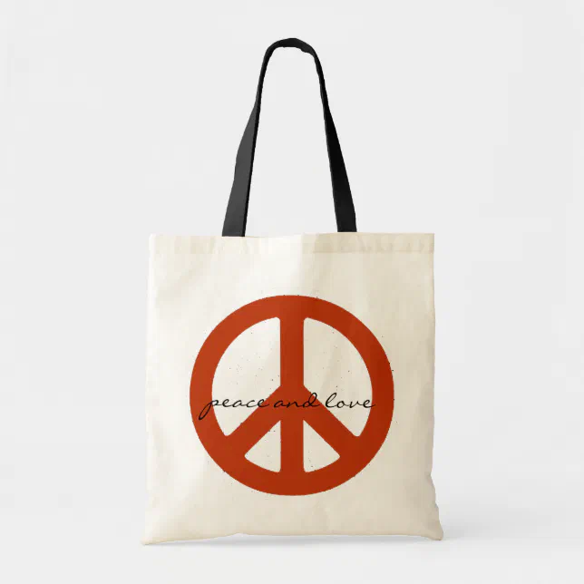 peace sign, hippies retro tote bag Zazzle