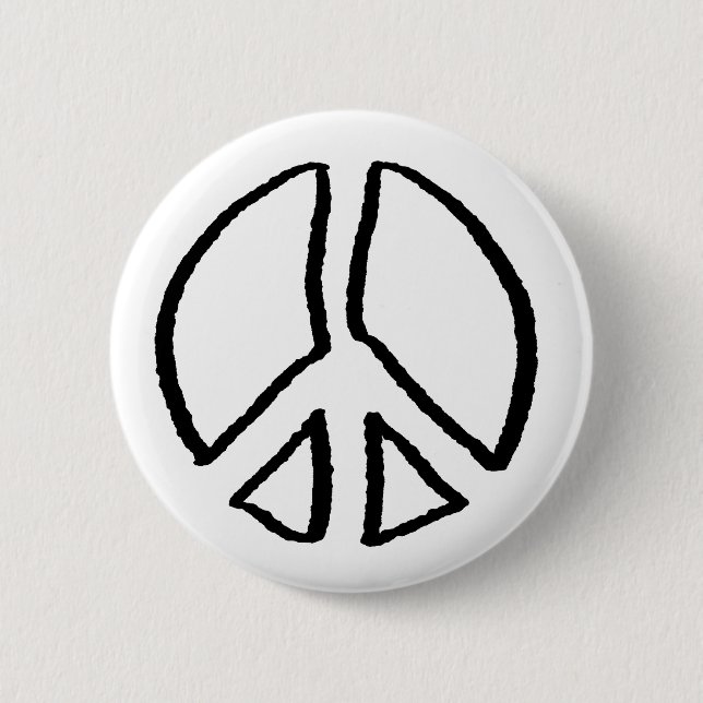 Peace Sign Hollow Pinback Button (Front)