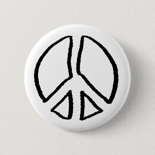 Peace Sign Hollow Pinback Button