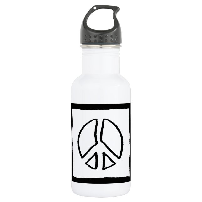 Peace Sign Hollow Water Bottle (Front)