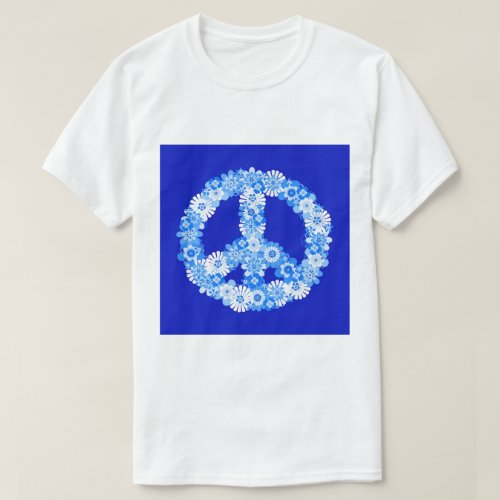 Peace Sign in Blue T_Shirt