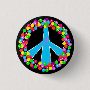 Peace Sign in Gumballs Pinback Button