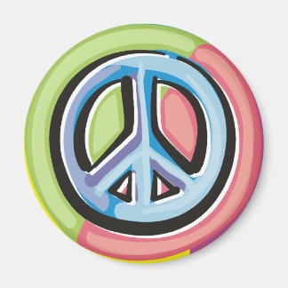 Peace Sign in Pastel Colors Magnet