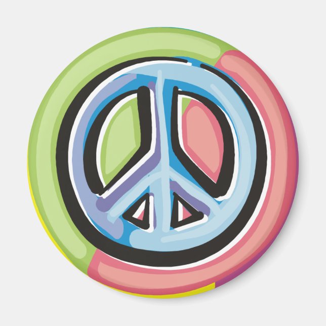 Peace Sign in Pastel Colors Magnet (Front)