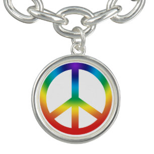Peace Sign in Rainbow colors Bracelet