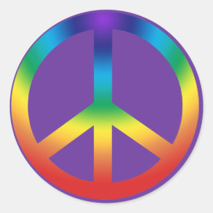 Peace Sign in Rainbow colors Classic Round Sticker