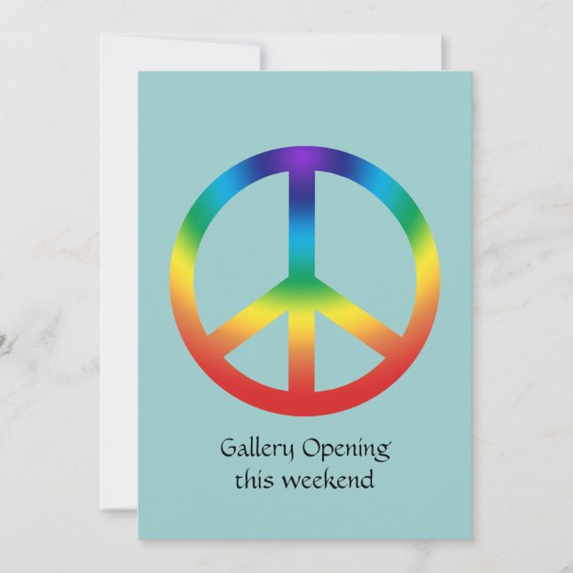 Peace Sign in Rainbow colors Invitation (Front)