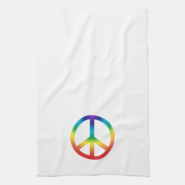 Peace Sign in Rainbow colors Kitchen Towel (Vertical)