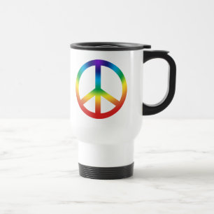 Peace Sign in Rainbow colors Travel Mug