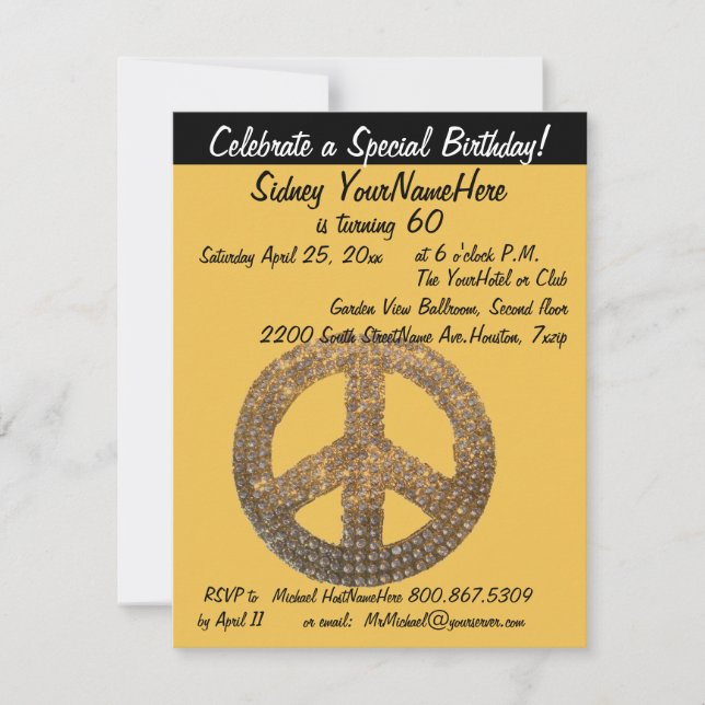 Peace Sign Invitation (Front)