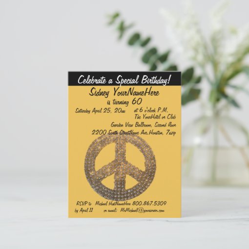 Peace Sign Invitation | Zazzle