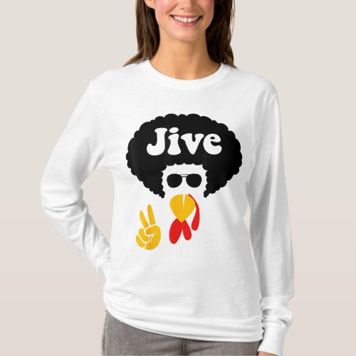 Peace Sign Jive Turkey Face Funny Thanksgiving Gif T_Shirt