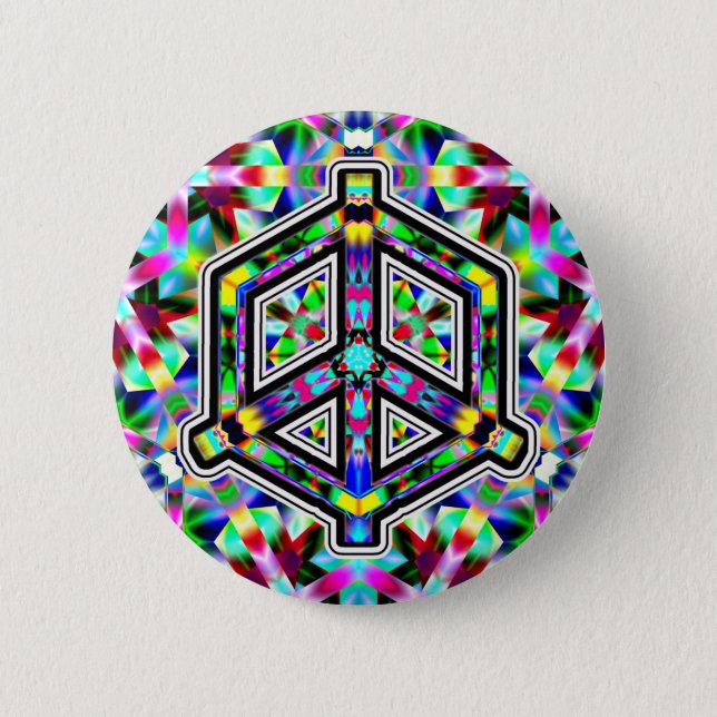 Peace Sign Kaleidoscope Button (Front)