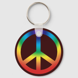 Peace Sign key chain; Chakra Colors Keychain