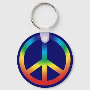 Peace Sign Keychain in Chakra Colors