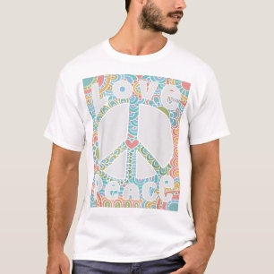 PEACE SIGN LOVE 1960s 1970s Shirt Tie Dye Groovy H