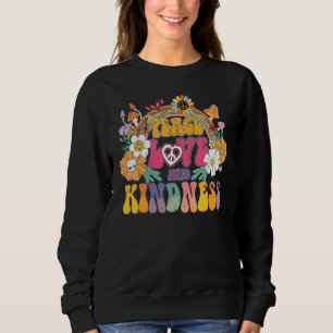 PEACE SIGN LOVE 60s 70 Hippie Groovy Vibes Hallowe Sweatshirt