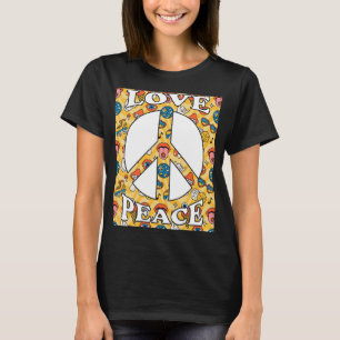 Peace Sign Love 60s 70s 80s 90s Retro Hippie Vinta T-Shirt