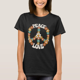 Peace Sign Love 60s 70s Costume Groovy Hippie Them T-Shirt