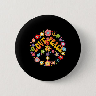 PEACE SIGN LOVE 60s 70s Groovy Hippie Costume Hall Button