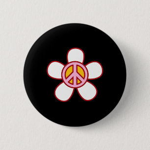 PEACE SIGN LOVE 60s 70s Groovy Hippie Costume Hall Button