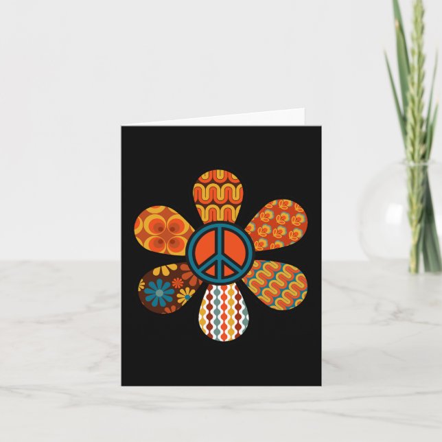 PEACE SIGN LOVE 60s 70s Groovy Hippie Costume Hall Card (Front)