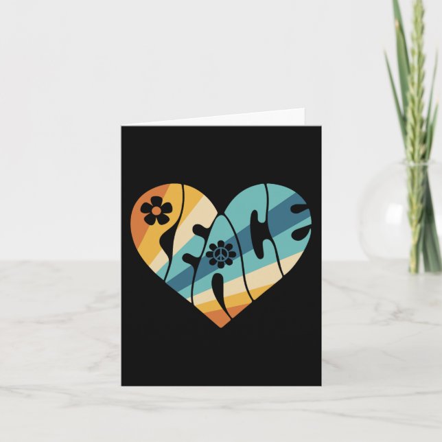 PEACE SIGN LOVE 60s 70s Groovy Hippie Costume Hall Card (Front)