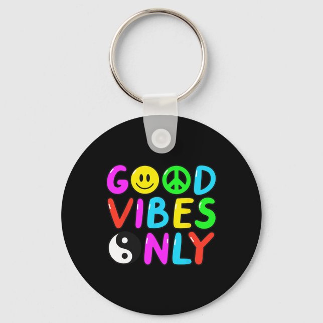 PEACE SIGN LOVE 60s 70s Groovy Hippie Costume Hall Keychain (Front)