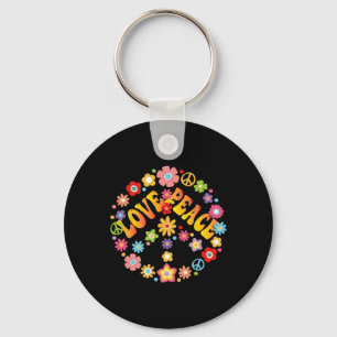 Peace Sign Love 60s 70s Groovy Hippie Costume Hall Keychain