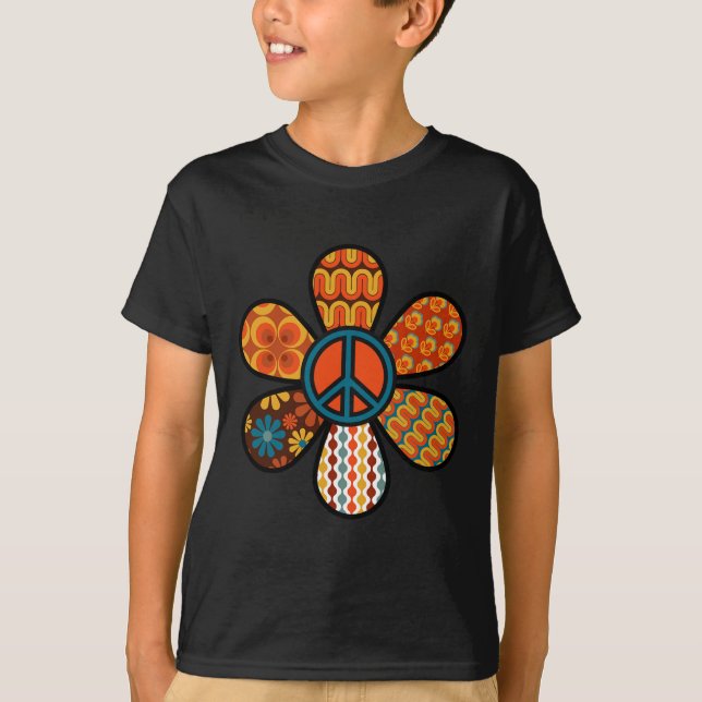 PEACE SIGN LOVE 60s 70s Groovy Hippie Costume Hall T-Shirt (Front)