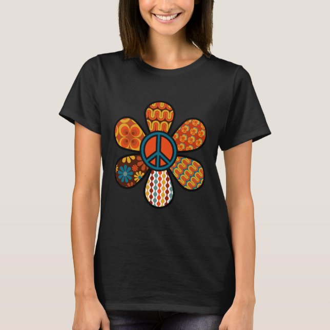 PEACE SIGN LOVE 60s 70s Groovy Hippie Costume Hall T-Shirt (Front)