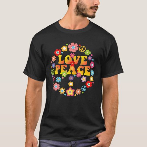 Peace Sign Love 60S 70S Hippie T_Shirt