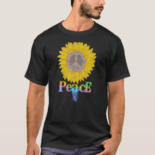 Peace Sign Love 60's 70's Hippie Tie Dye Colorful  T-Shirt