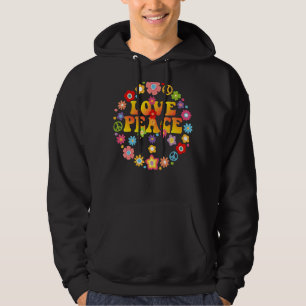 Peace Sign Love 60s 70s Tie Die Hippie Costume Hoodie