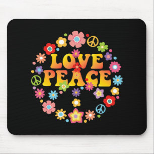 PEACE SIGN LOVE  60s 70s Tie Die Hippie Costume   Mouse Pad