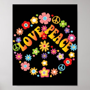 PEACE SIGN LOVE 60s 70s Tie Dye Hippie Costume