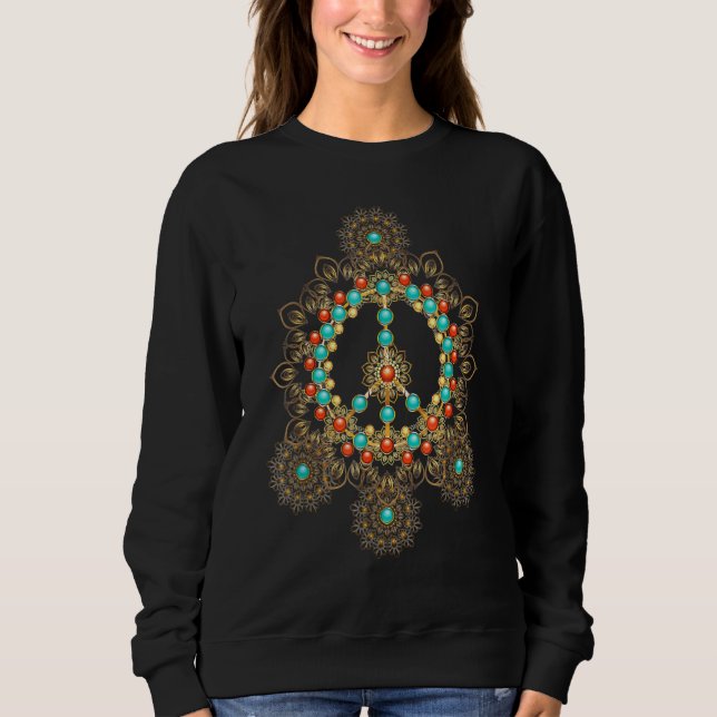 Peace Sign Love 60s 70s Tie Dye Hippie Halloween C Sweatshirt (Front)