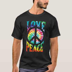 PEACE SIGN LOVE 60s 70s Tie Dye Hippie Halloween C T-Shirt