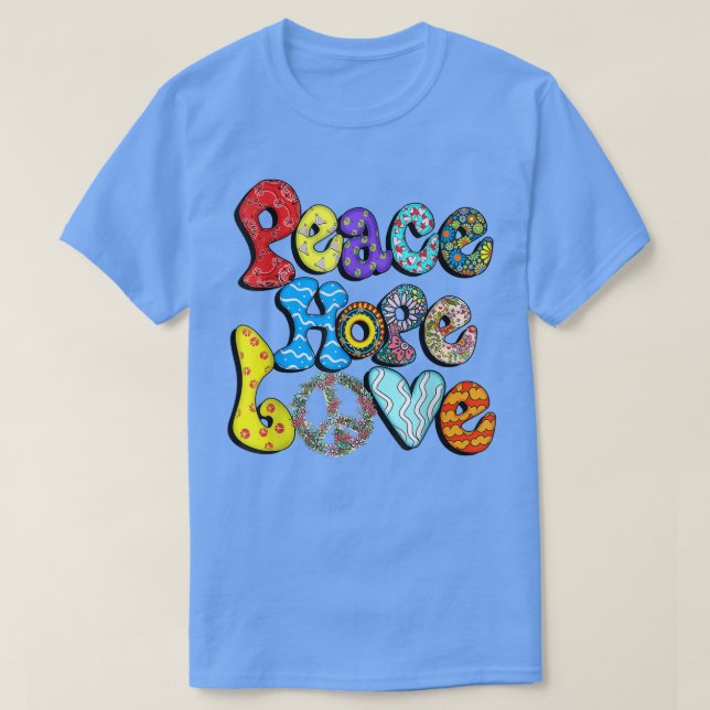 PEACE SIGN LOVE 60s 70s Tie Dye Hippie Halloween C T-Shirt (Design Front)