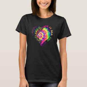 Peace Sign Love 60s 70s Tie Dye Hippie Halloween C T-Shirt