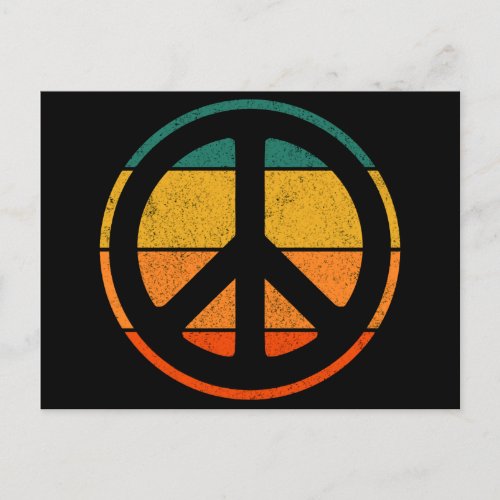 Peace Sign Love 60s 70s Tye Die Hippie Costume Pos Postcard