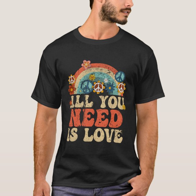 Peace Sign Love All You Need Is Love Halloween Py T-Shirt (Front)