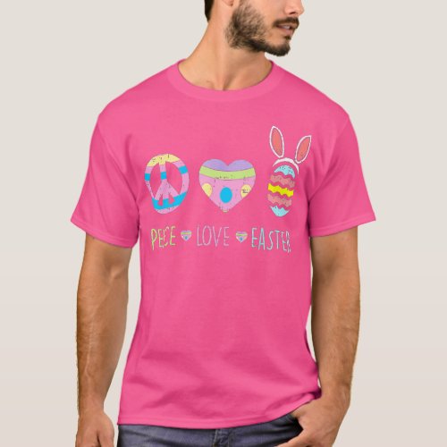 Peace Sign Love Heart Easter Egg Bunny Ears Cute H T_Shirt