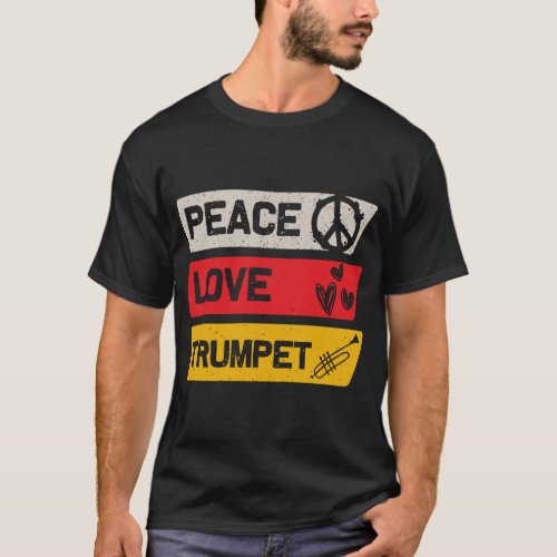 Peace Sign Love Heart Trumpet T_Shirt