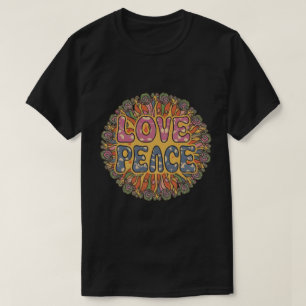 Peace Sign Love T Shirt   70s Hippie Costume 