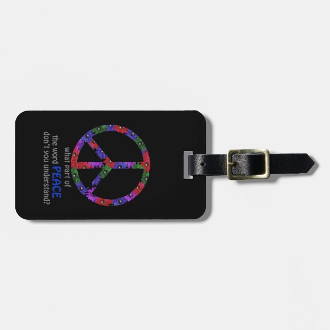 Peace Sign Luggage Tag (Front Horizontal)