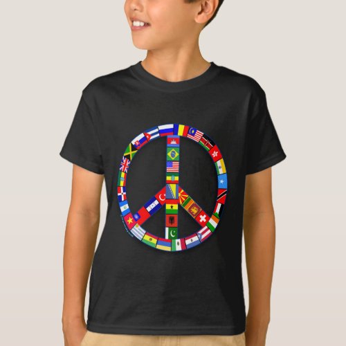 Peace Sign Made of Flags T_shirts Mugs Gifts T_Shirt