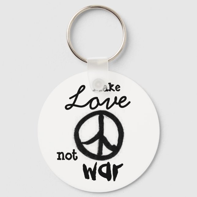peace-sign, Make, Love, not, war - Customized Keychain (Front)