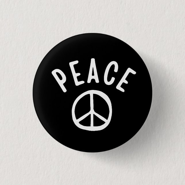 Peace Sign Minimal Graphic Button (Front)